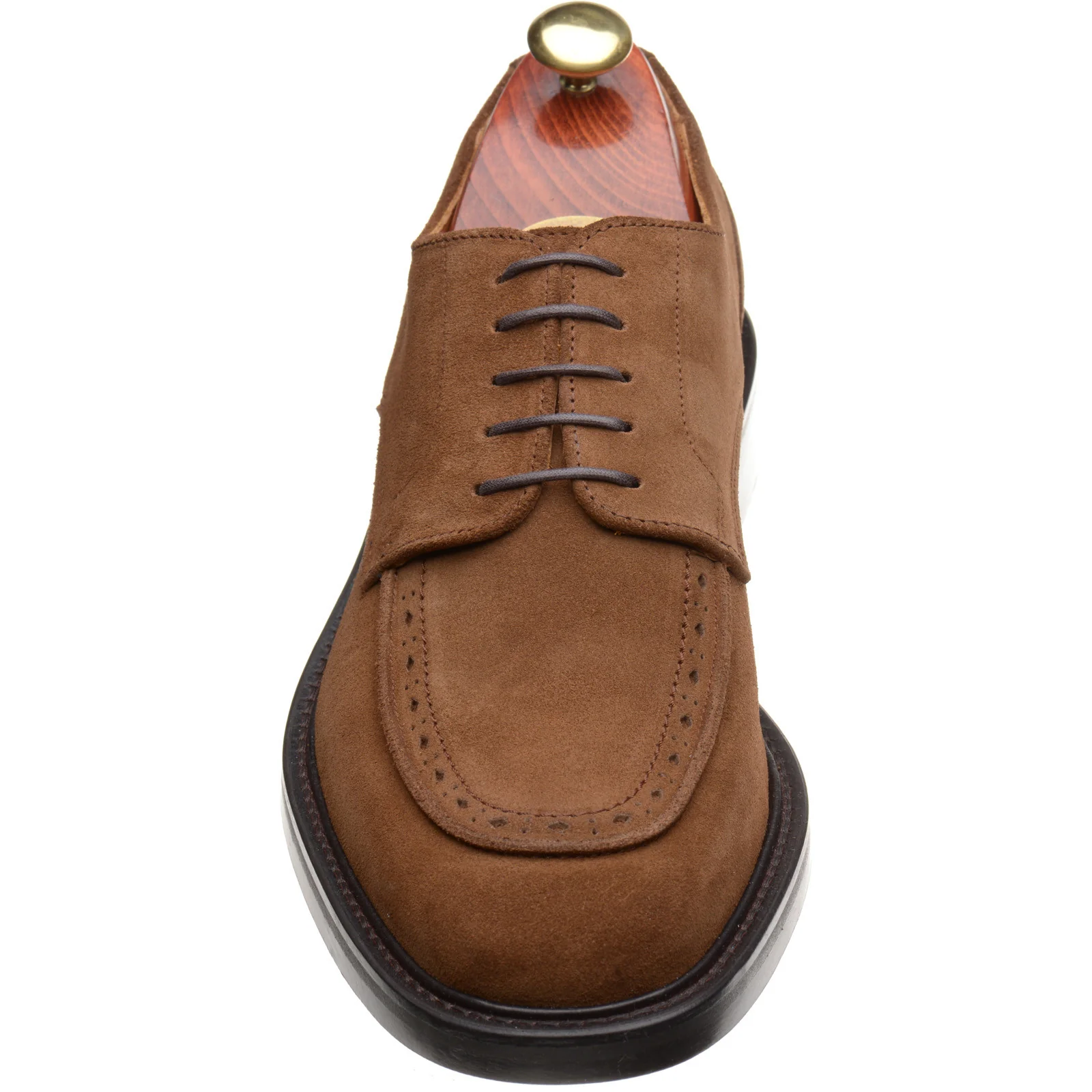 Wildsmith Model 74 mens rubber-soled Derby shoes in tobacco suede - Image 2