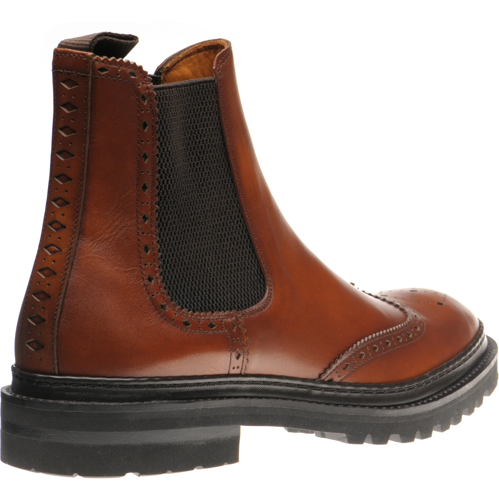 Wildsmith Model 78 mens rubber-soled brogue boots in british tan calf - Image 4