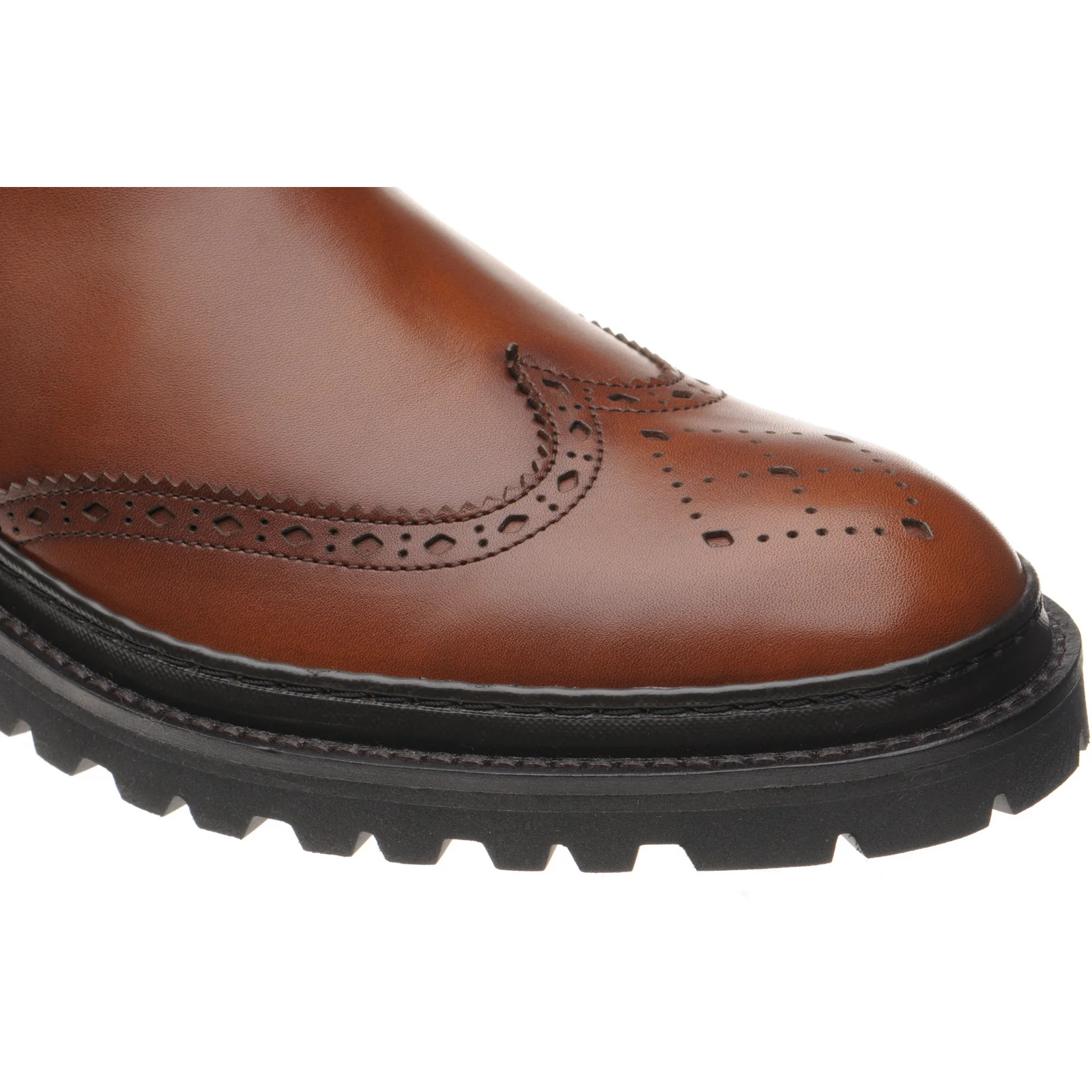Wildsmith Model 78 mens rubber-soled brogue boots in british tan calf - Image 5