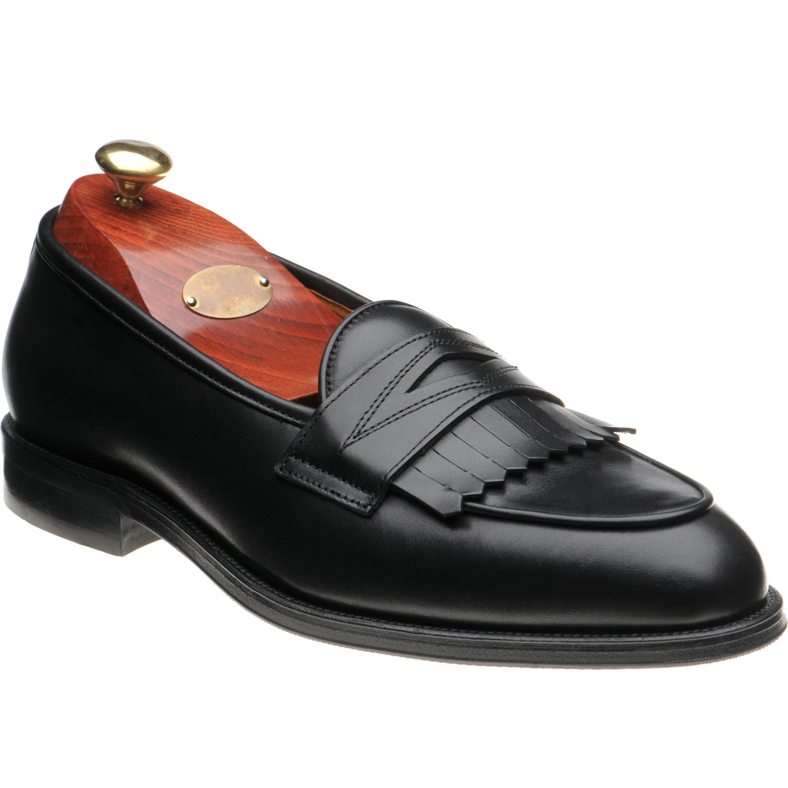 Wildsmith Model 8 mens rubber-soled loafers in black calf
