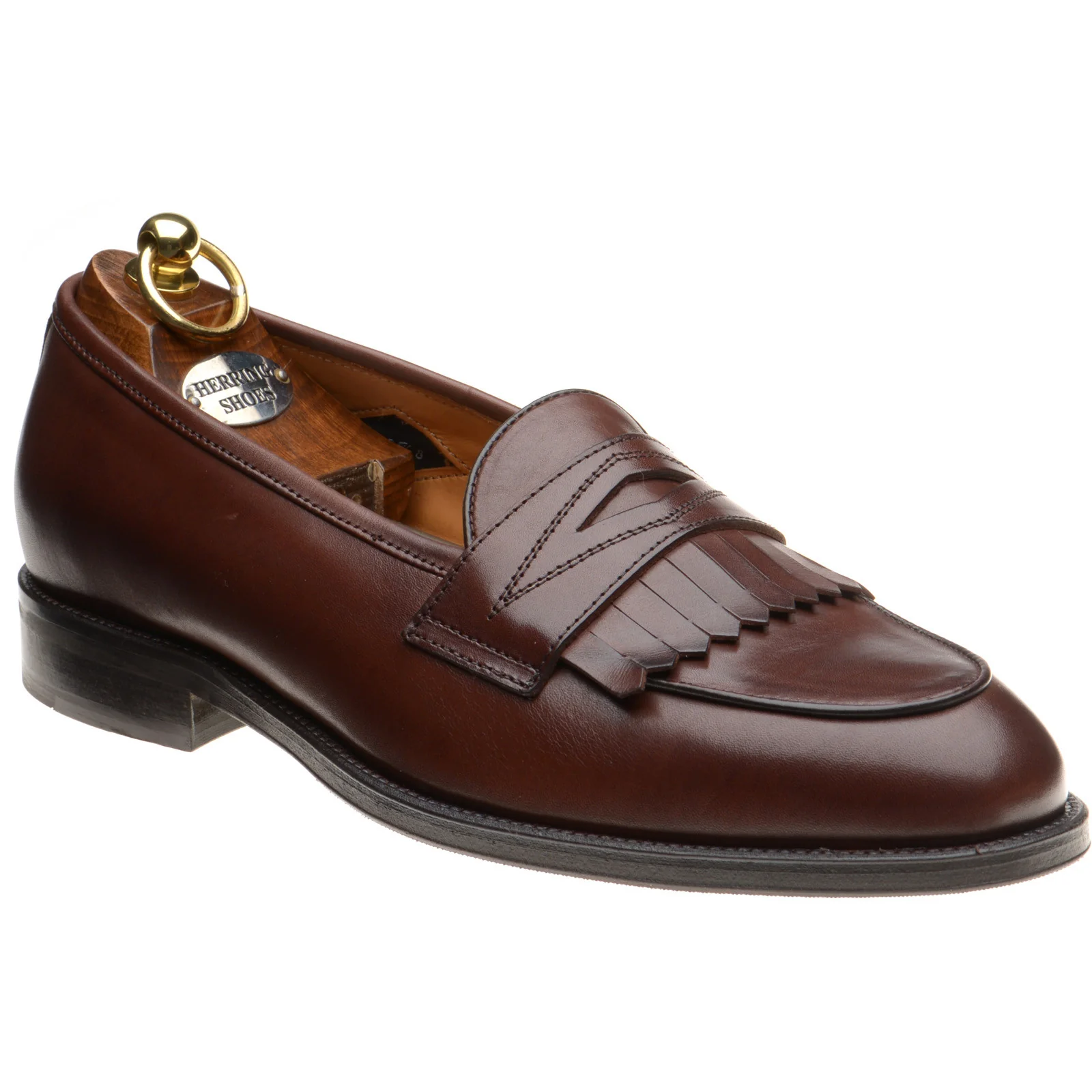 Wildsmith Model 8 mens rubber-soled loafers in conker calf