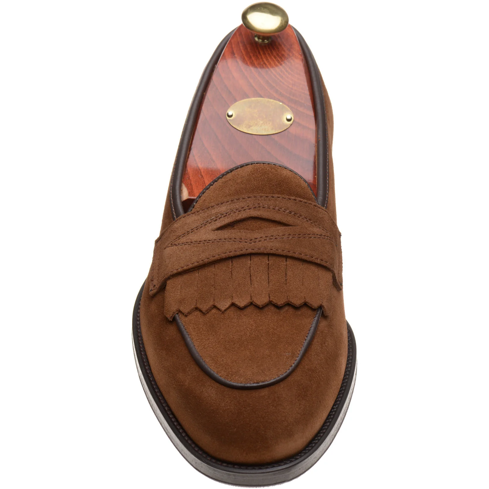 Wildsmith Model 8 mens rubber-soled loafers in dark tan suede - Image 2