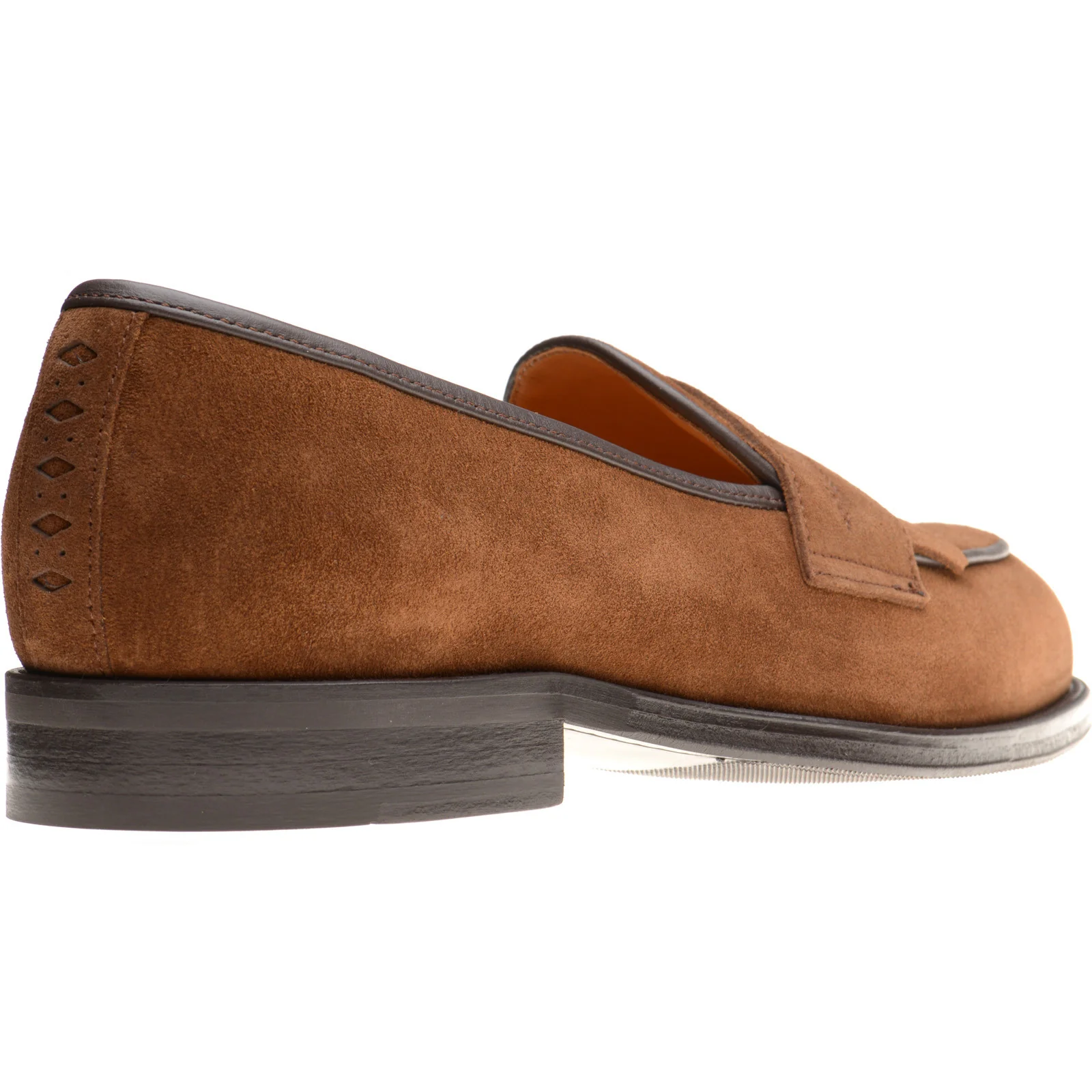 Wildsmith Model 8 mens rubber-soled loafers in dark tan suede - Image 4