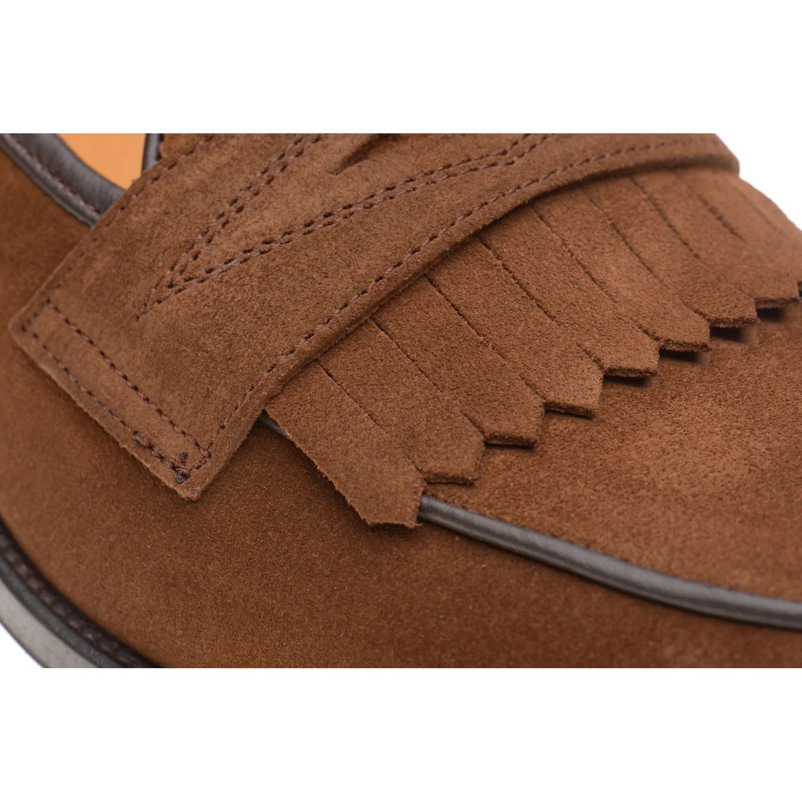 Wildsmith Model 8 mens rubber-soled loafers in dark tan suede - Image 5