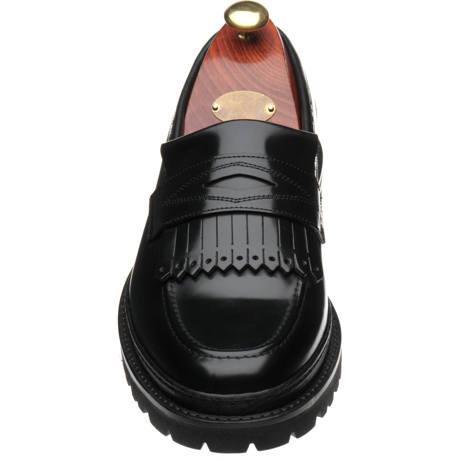 Wildsmith Model 80 mens rubber-soled loafers in black polished - Image 2
