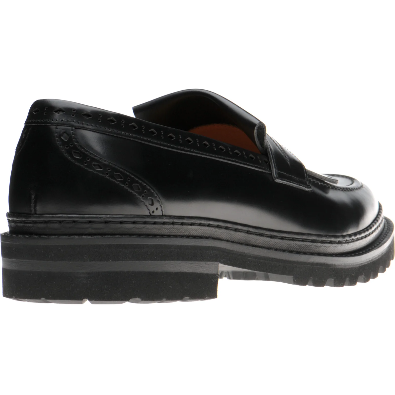 Wildsmith Model 80 mens rubber-soled loafers in black polished - Image 4