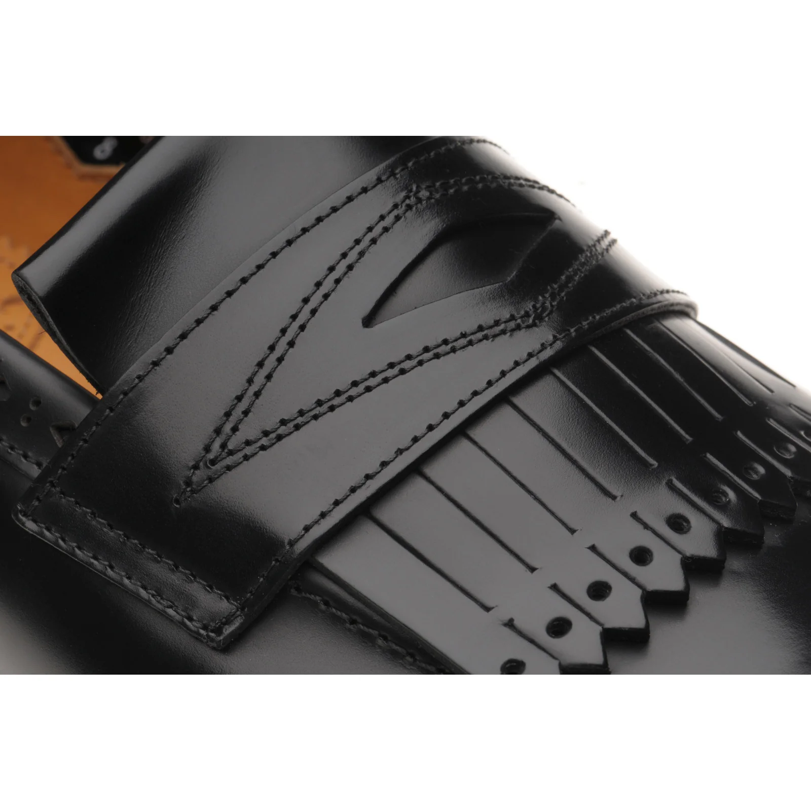 Wildsmith Model 80 mens rubber-soled loafers in black polished - Image 5