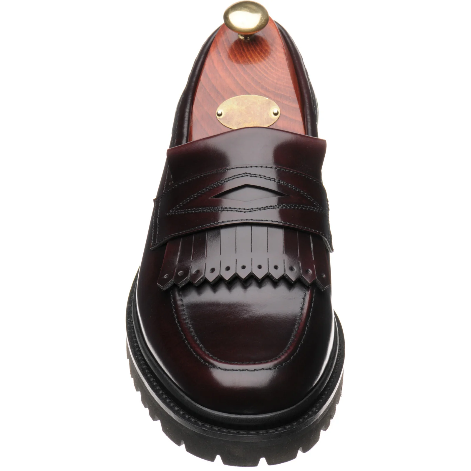 Wildsmith Model 80 mens rubber-soled loafers in burgundy polished (second) - Image 2