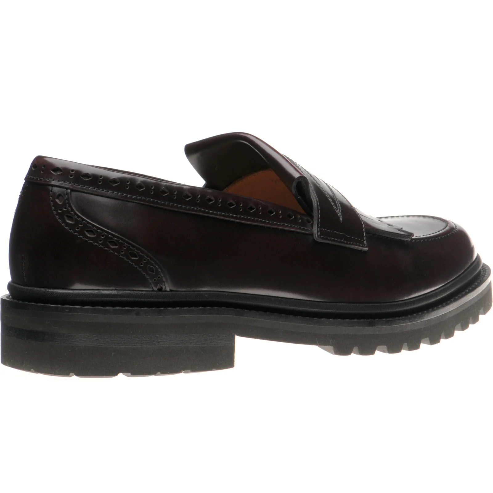Wildsmith Model 80 mens rubber-soled loafers in burgundy polished (second) - Image 4