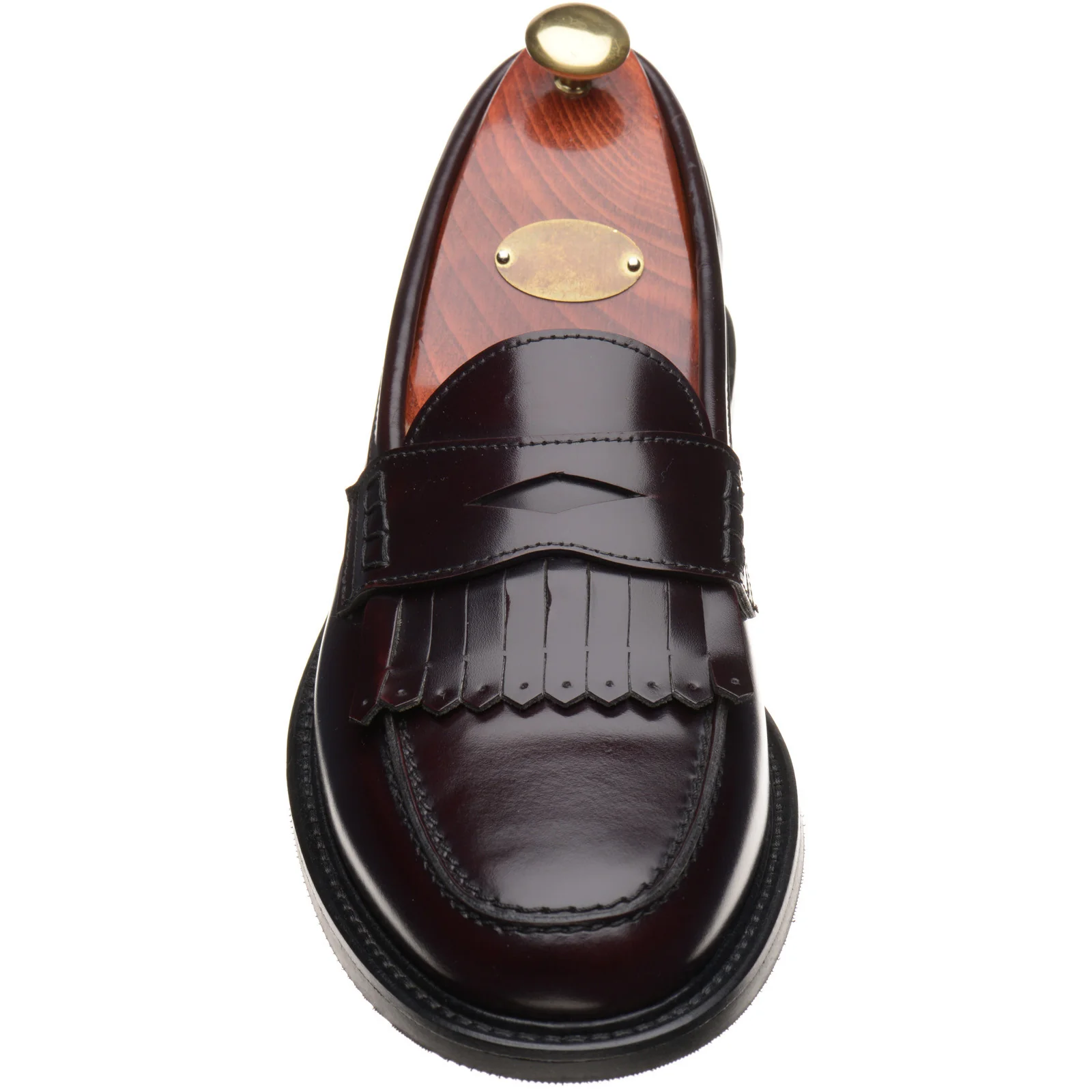 Wildsmith Model 808 mens rubber-soled loafers in burgundy polished - Image 2