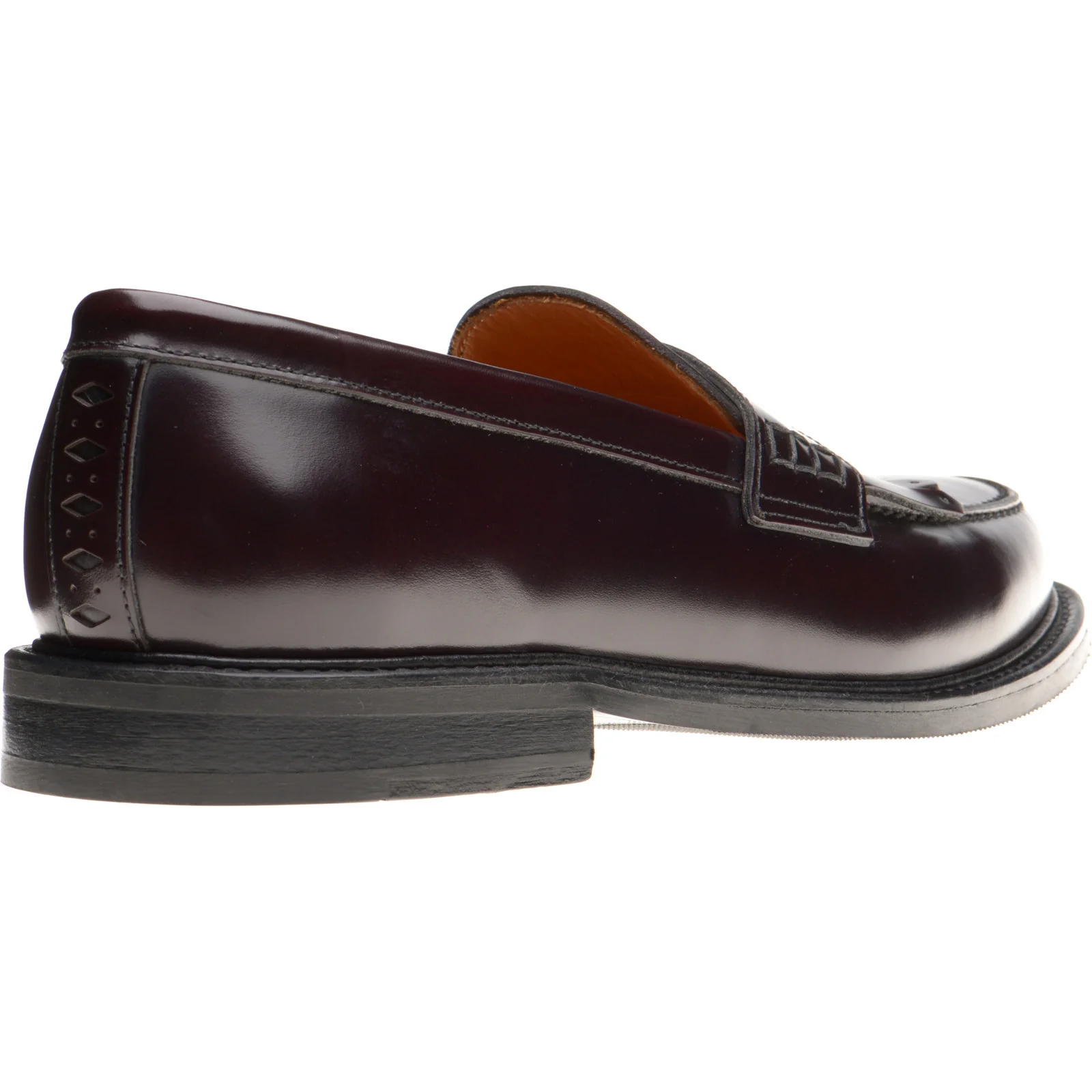 Wildsmith Model 808 mens rubber-soled loafers in burgundy polished - Image 4