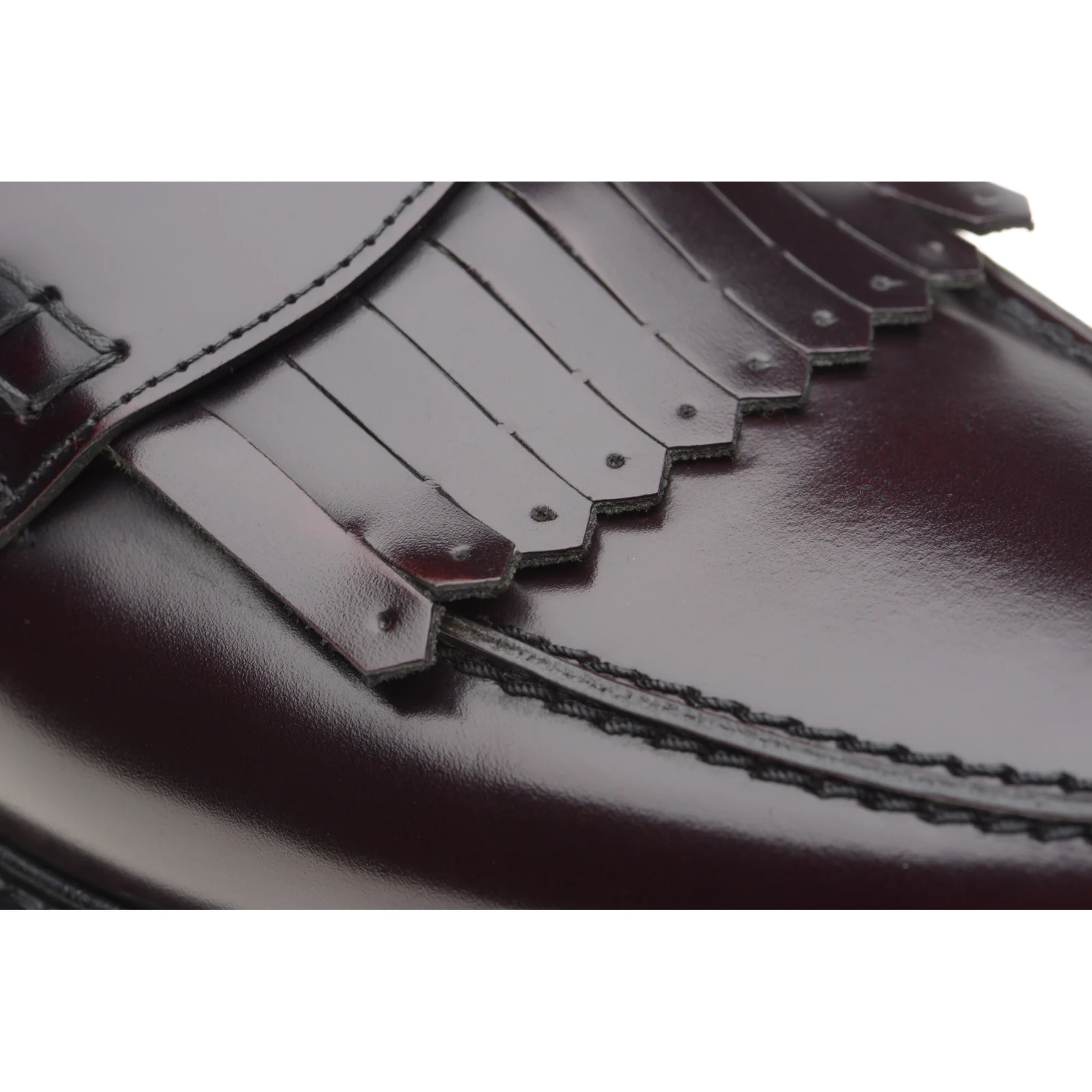 Wildsmith Model 808 mens rubber-soled loafers in burgundy polished - Image 5