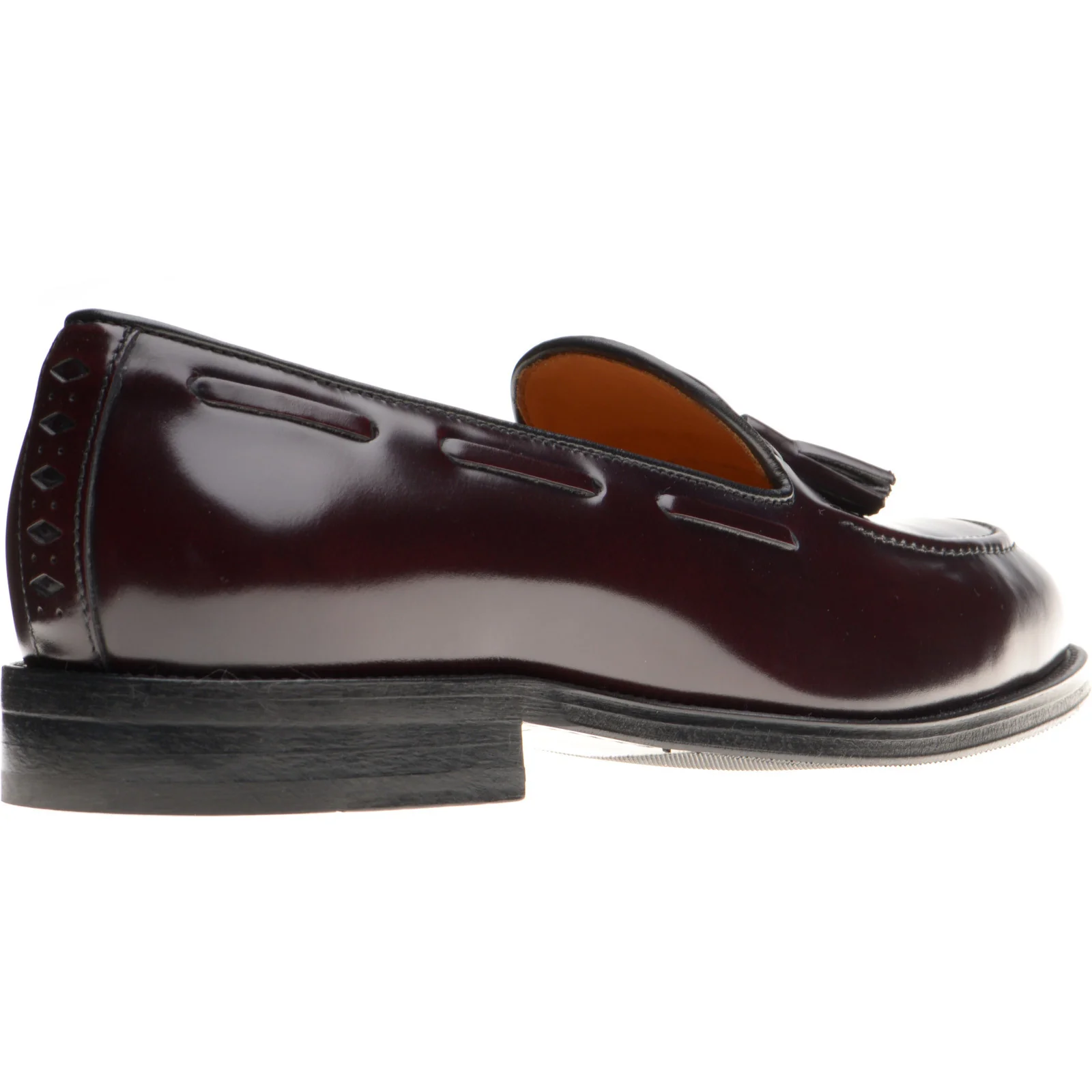 Wildsmith Model 82 mens tasselled loafers in burgundy polished - Image 4