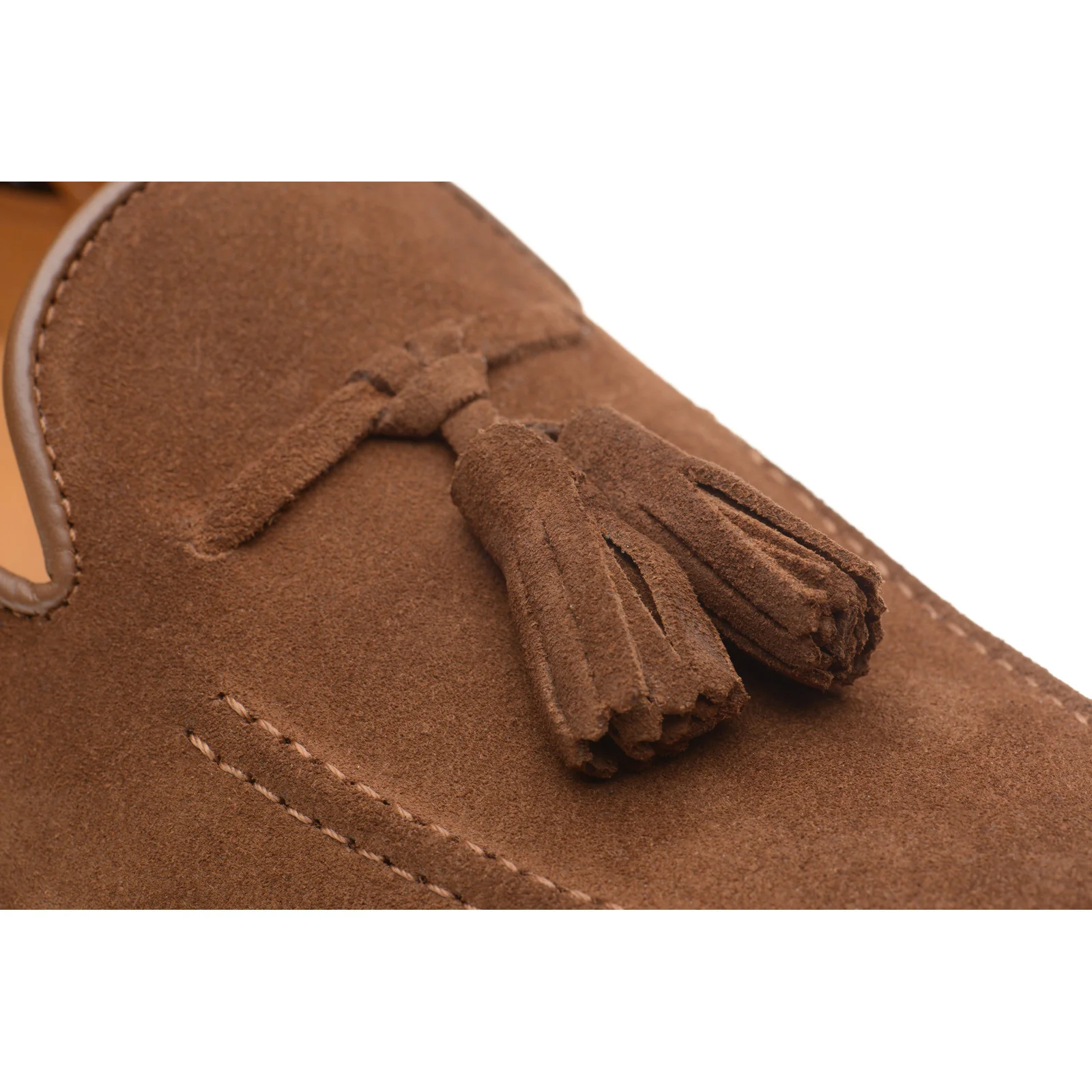 Wildsmith Model 82 mens tasselled loafers in dark tan suede - Image 5