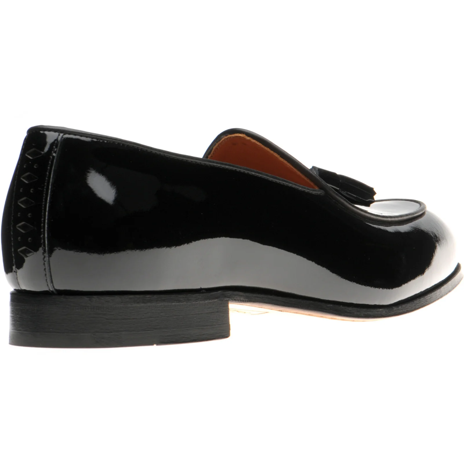 Wildsmith Model 88 mens tasselled loafers in black patent - Image 4