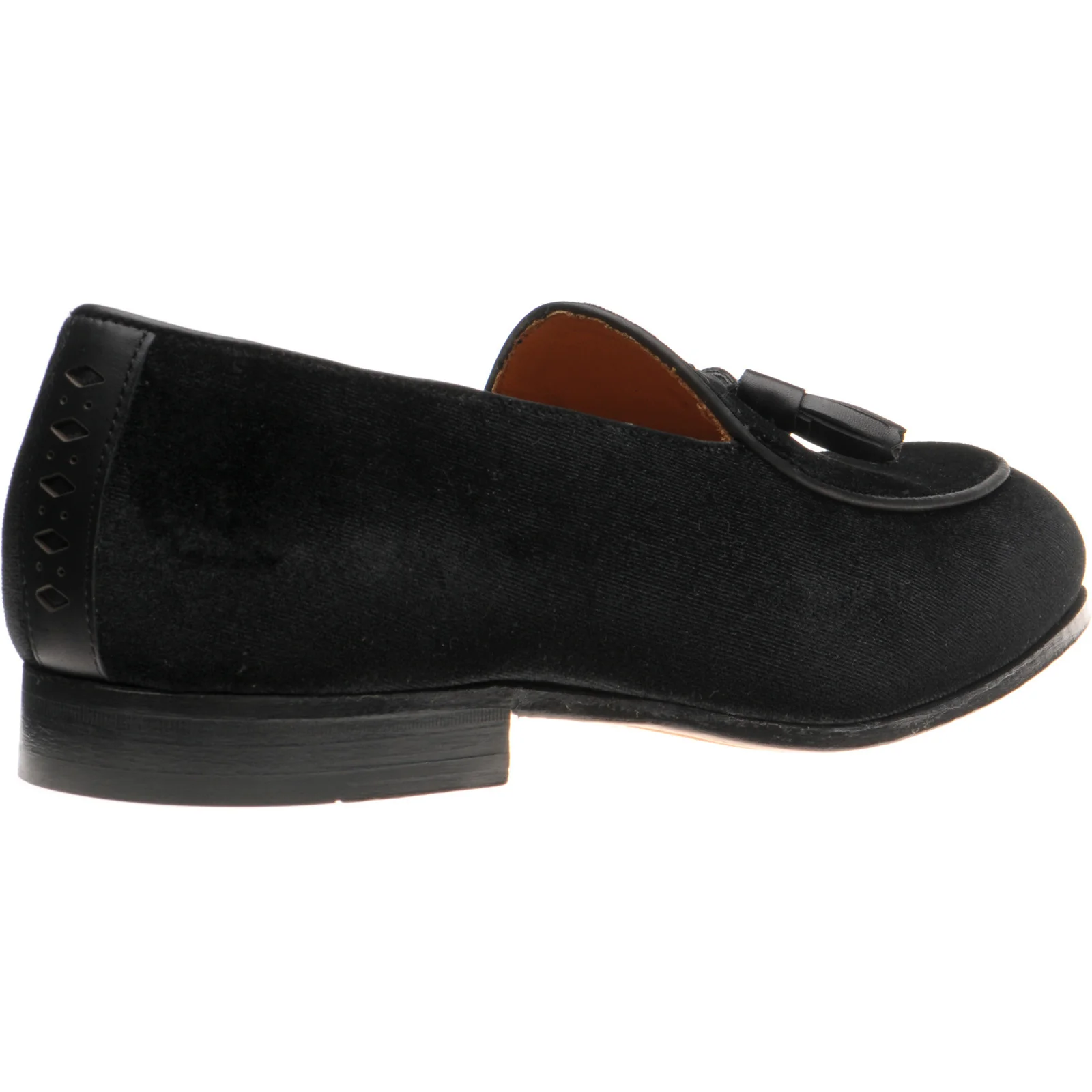 Wildsmith Model 88 mens tasselled loafers in black velvet (second) - Image 4