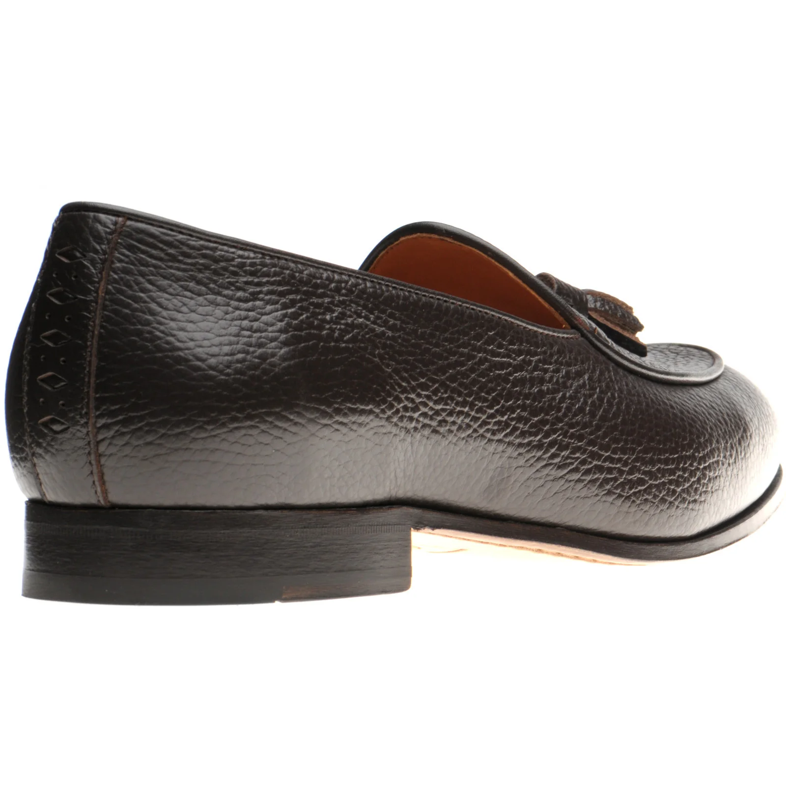 Wildsmith Model 88 mens tasselled loafers in brown grain (second) - Image 4