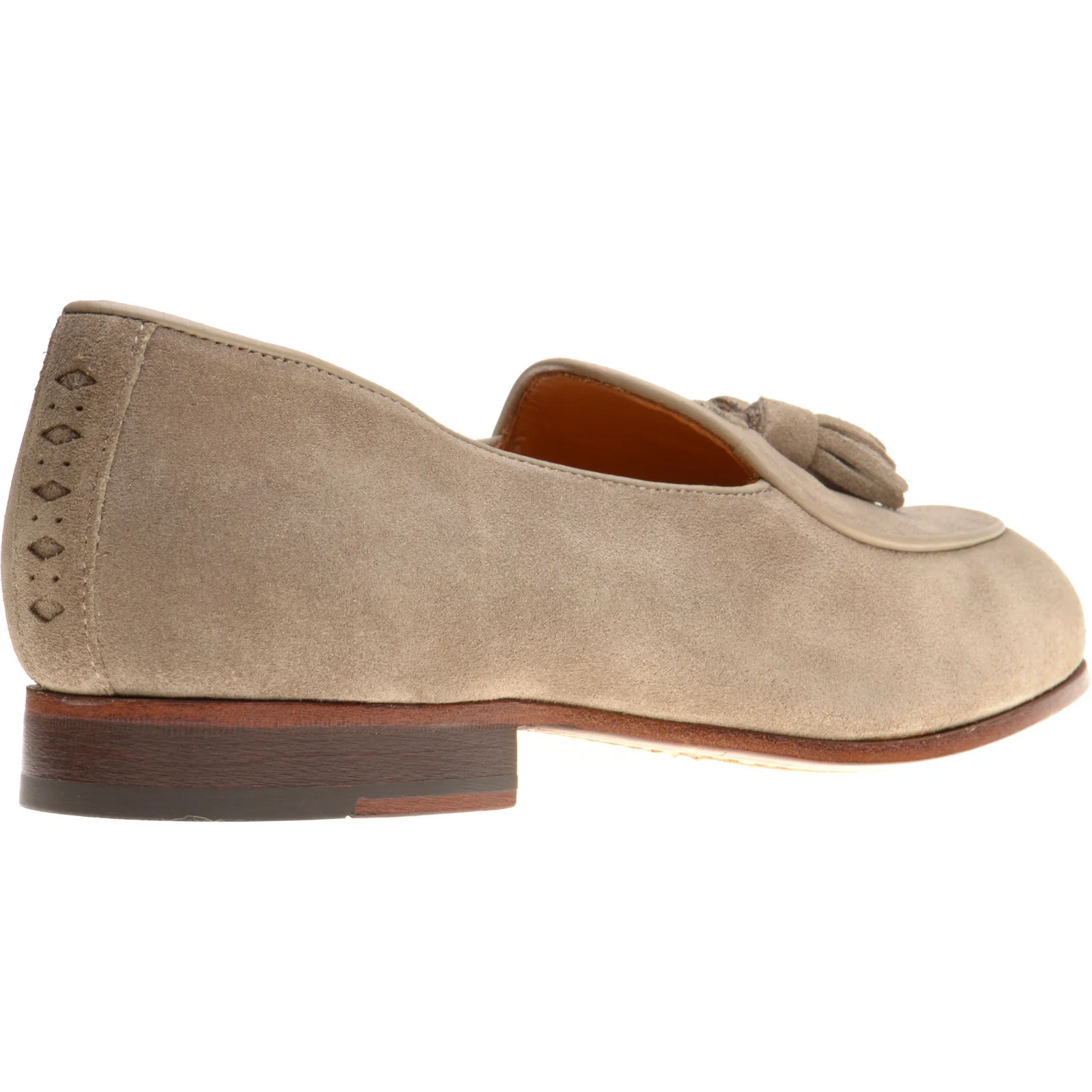 Wildsmith Model 88 mens tasselled loafers in taupe suede - Image 4