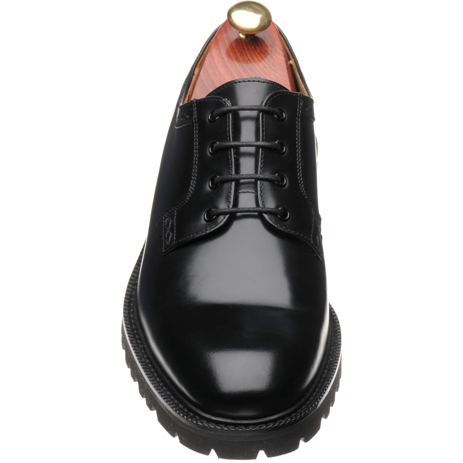Wildsmith Model 91 mens rubber-soled Derby shoes in black polished (second) - Image 2