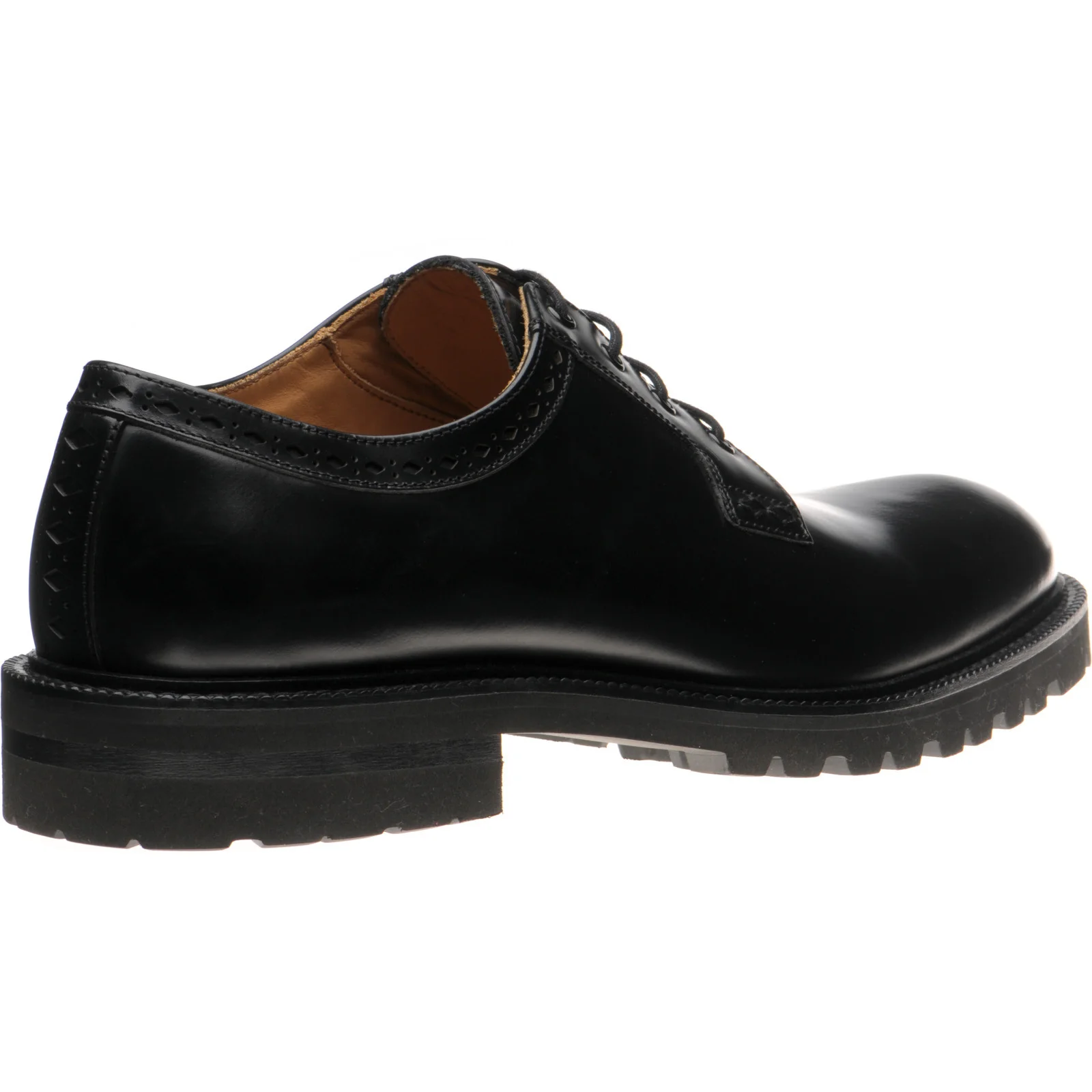 Wildsmith Model 91 mens rubber-soled Derby shoes in black polished (second) - Image 4