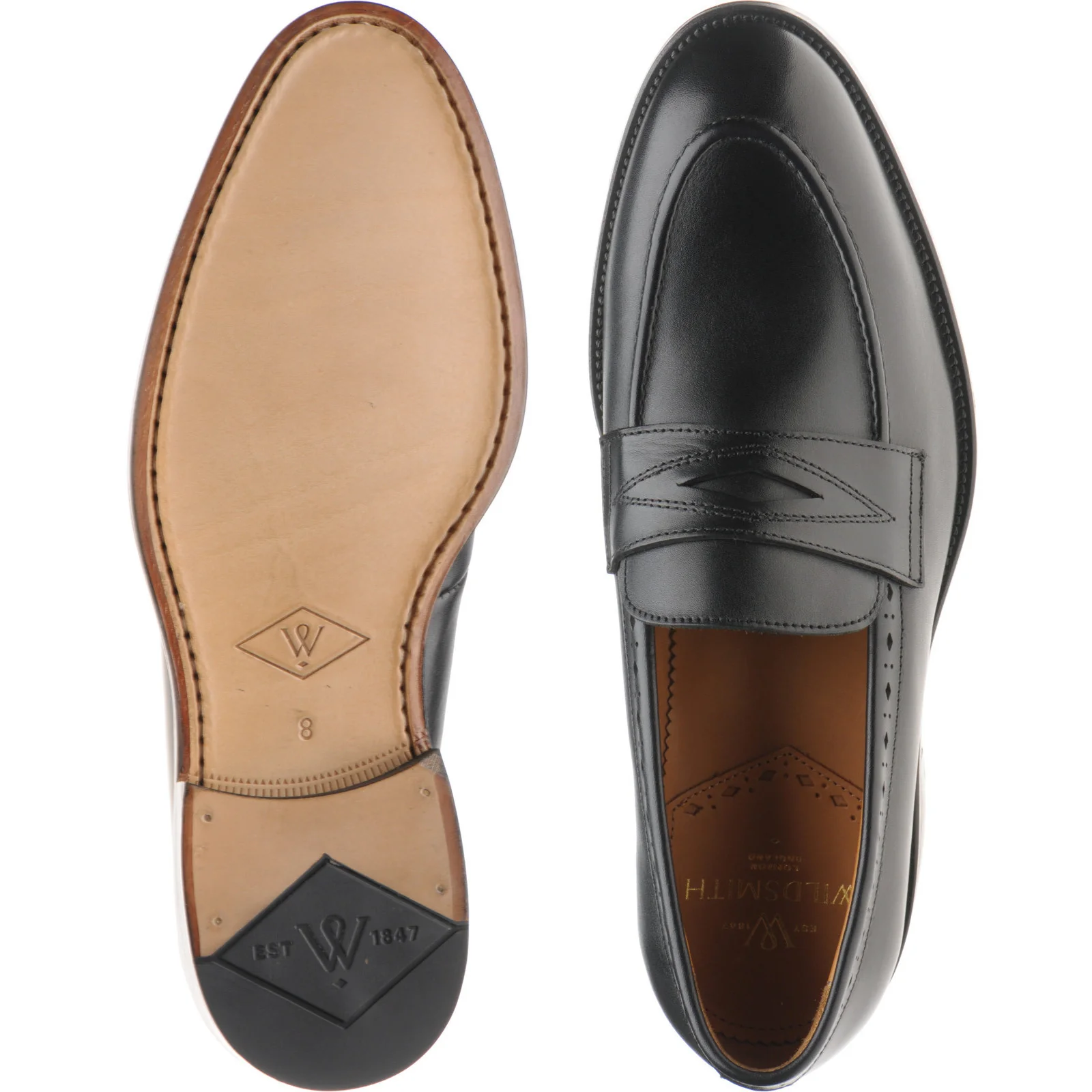 Wildsmith Model 98 mens loafers in black calf (second) - Image 3