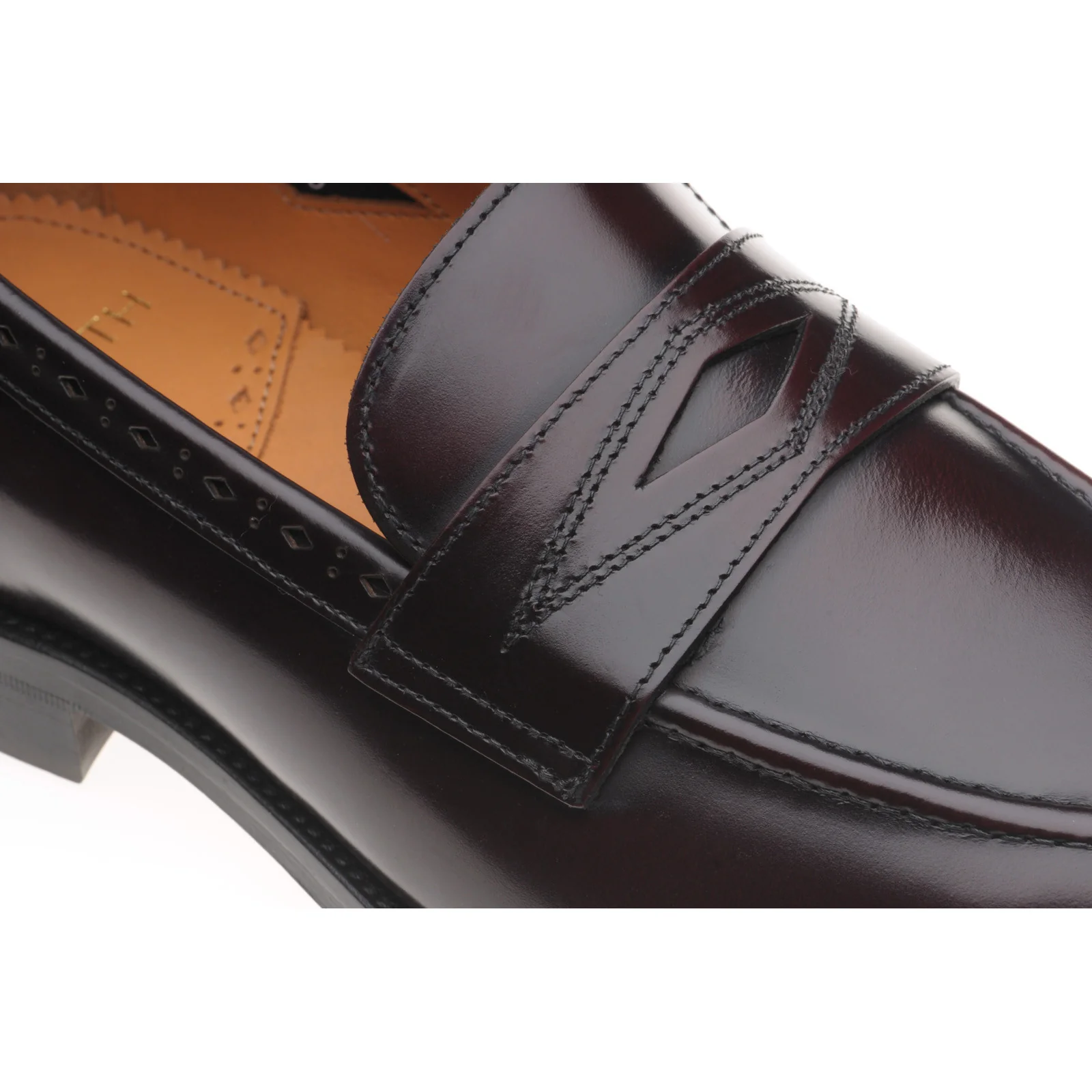 Wildsmith Model 98 mens loafers in burgundy polished (second) - Image 5