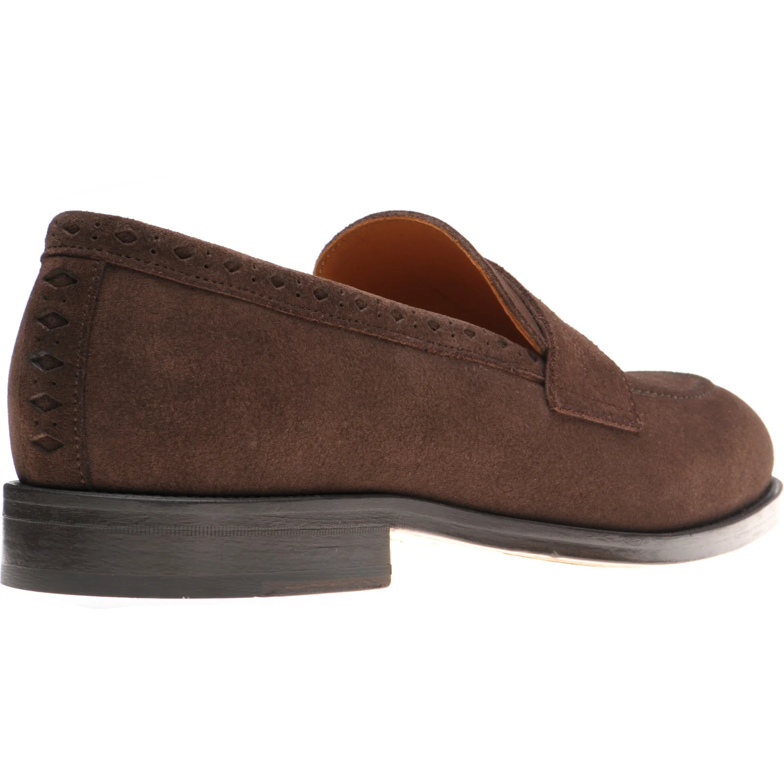 Wildsmith Model 98 mens loafers in dark brown suede (second) - Image 4
