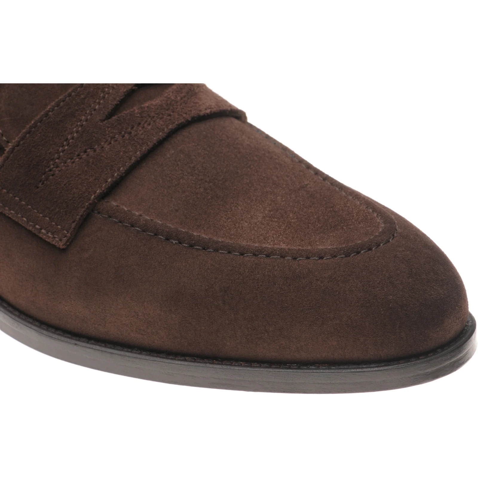 Wildsmith Model 98 mens loafers in dark brown suede (second) - Image 5