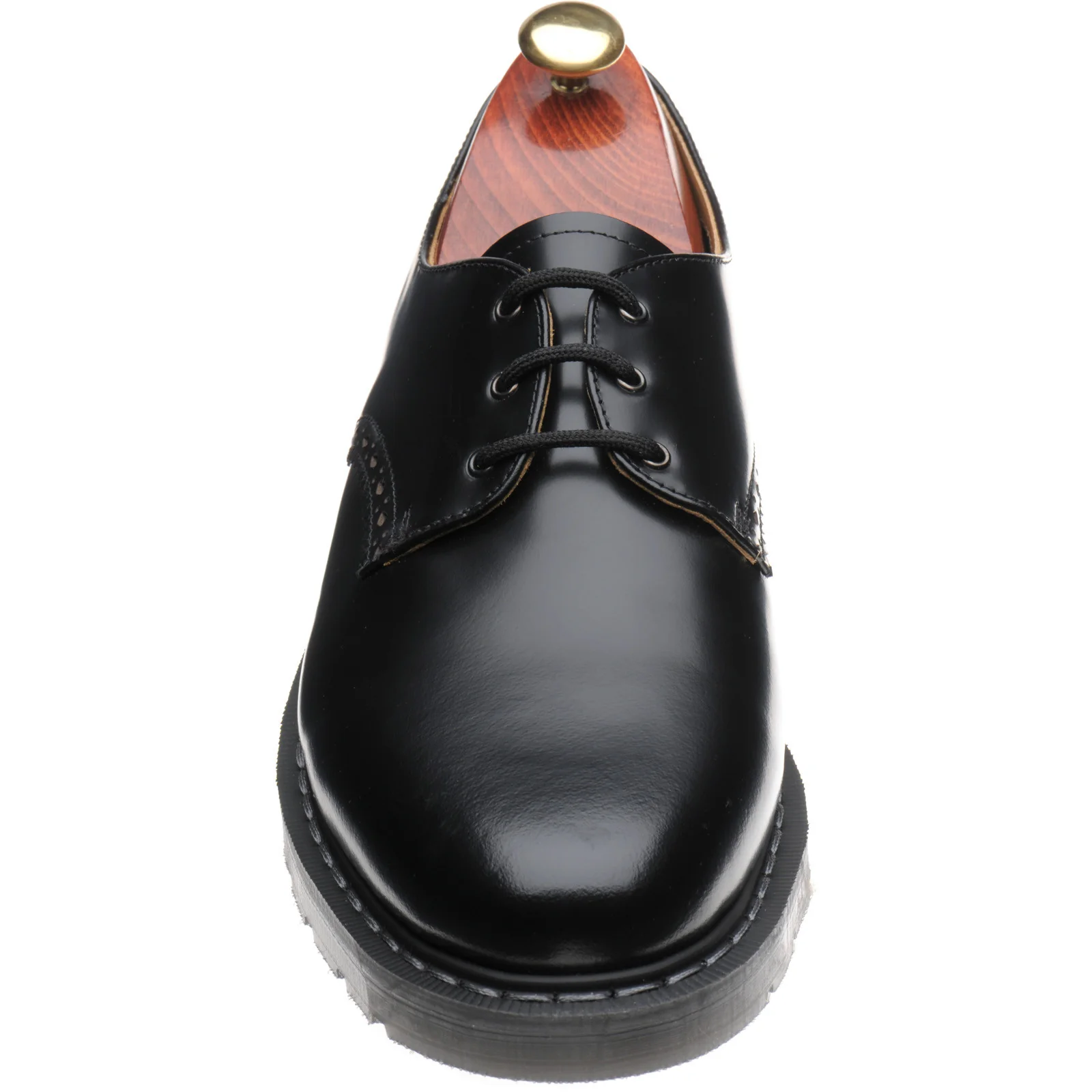 Wildsmith Model Gibson mens rubber-soled Derby shoes in black polished - Image 2