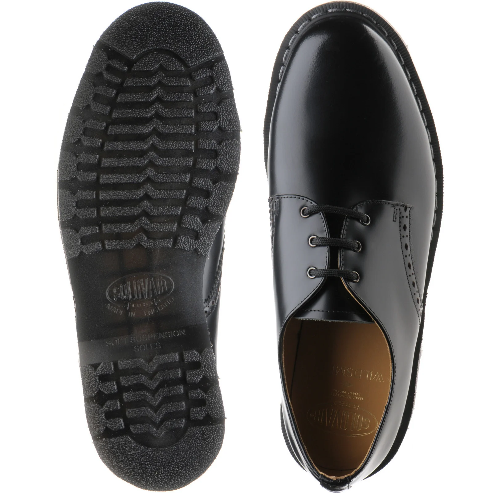 Wildsmith Model Gibson mens rubber-soled Derby shoes in black polished - Image 3