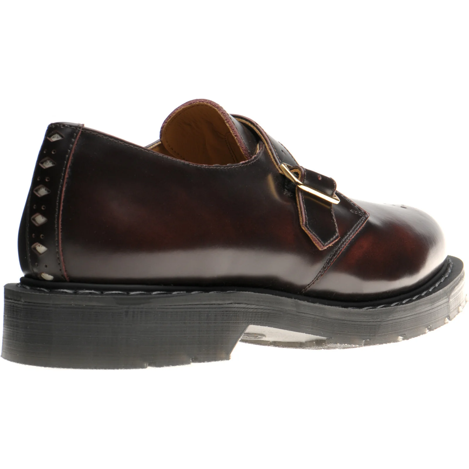 Wildsmith Model Monk mens rubber-soled monk shoes in burgundy rub off - Image 4