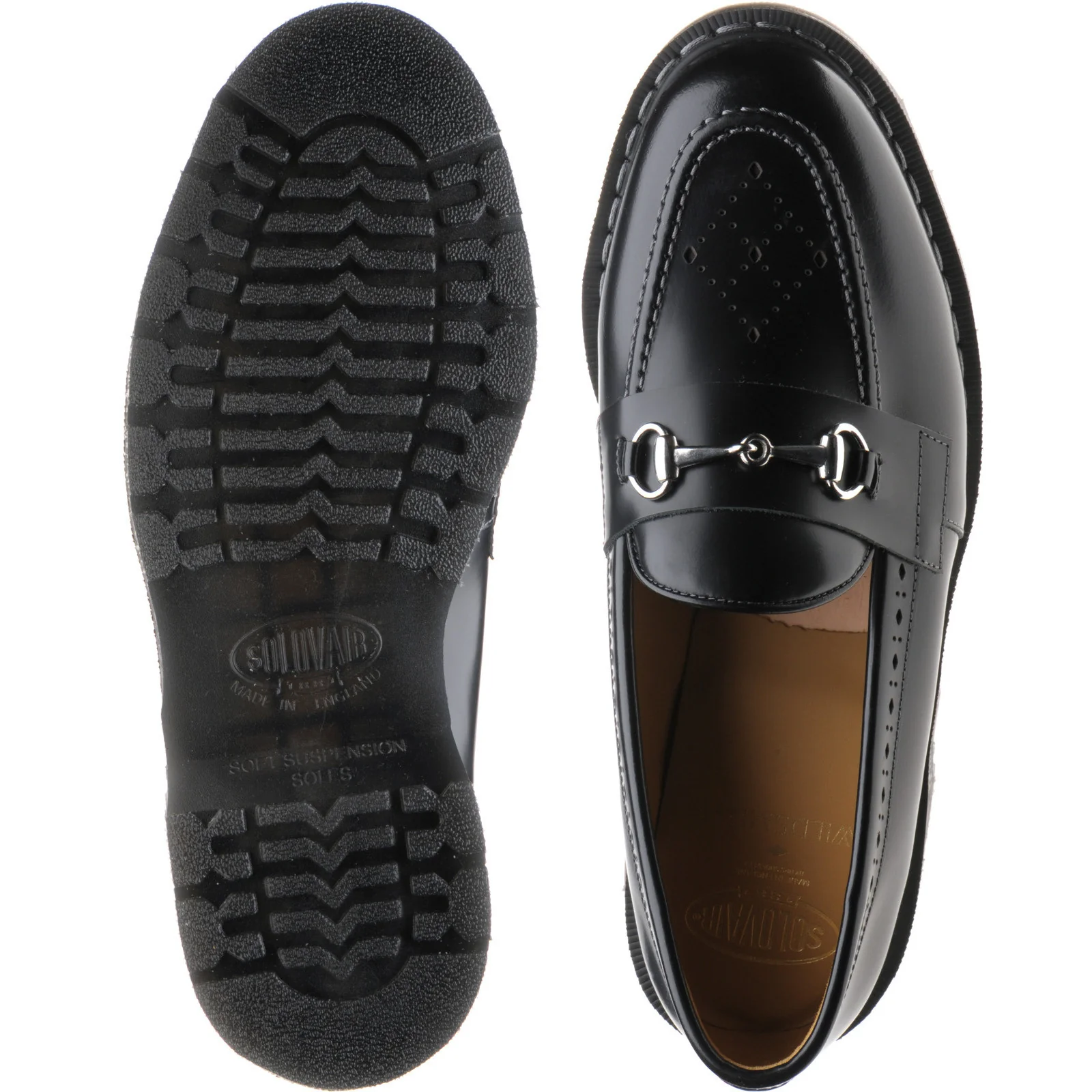Wildsmith Model Penny mens rubber-soled loafers in black hi shine - Image 3