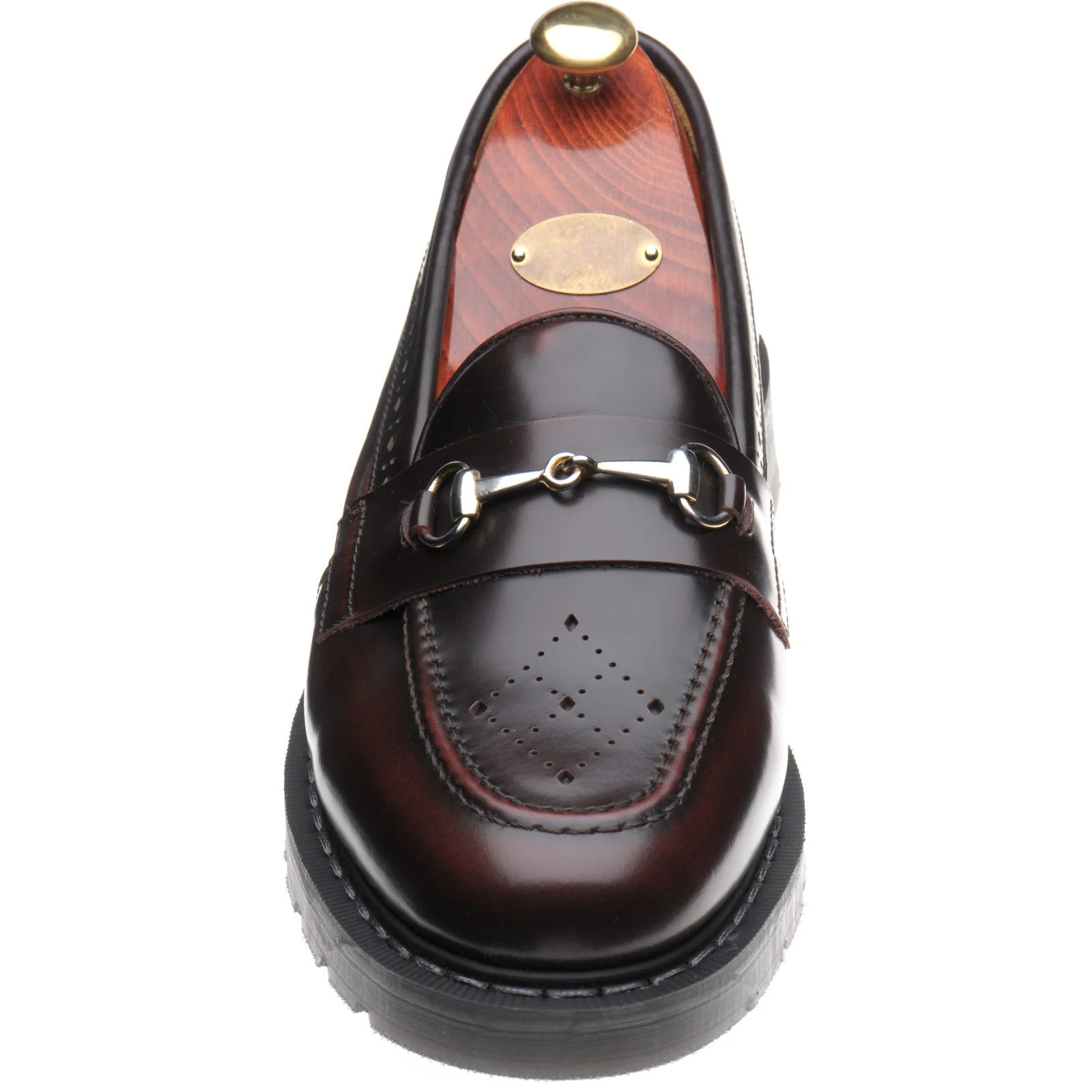 Wildsmith Model Penny mens rubber-soled loafers in burgundy rub off - Image 2