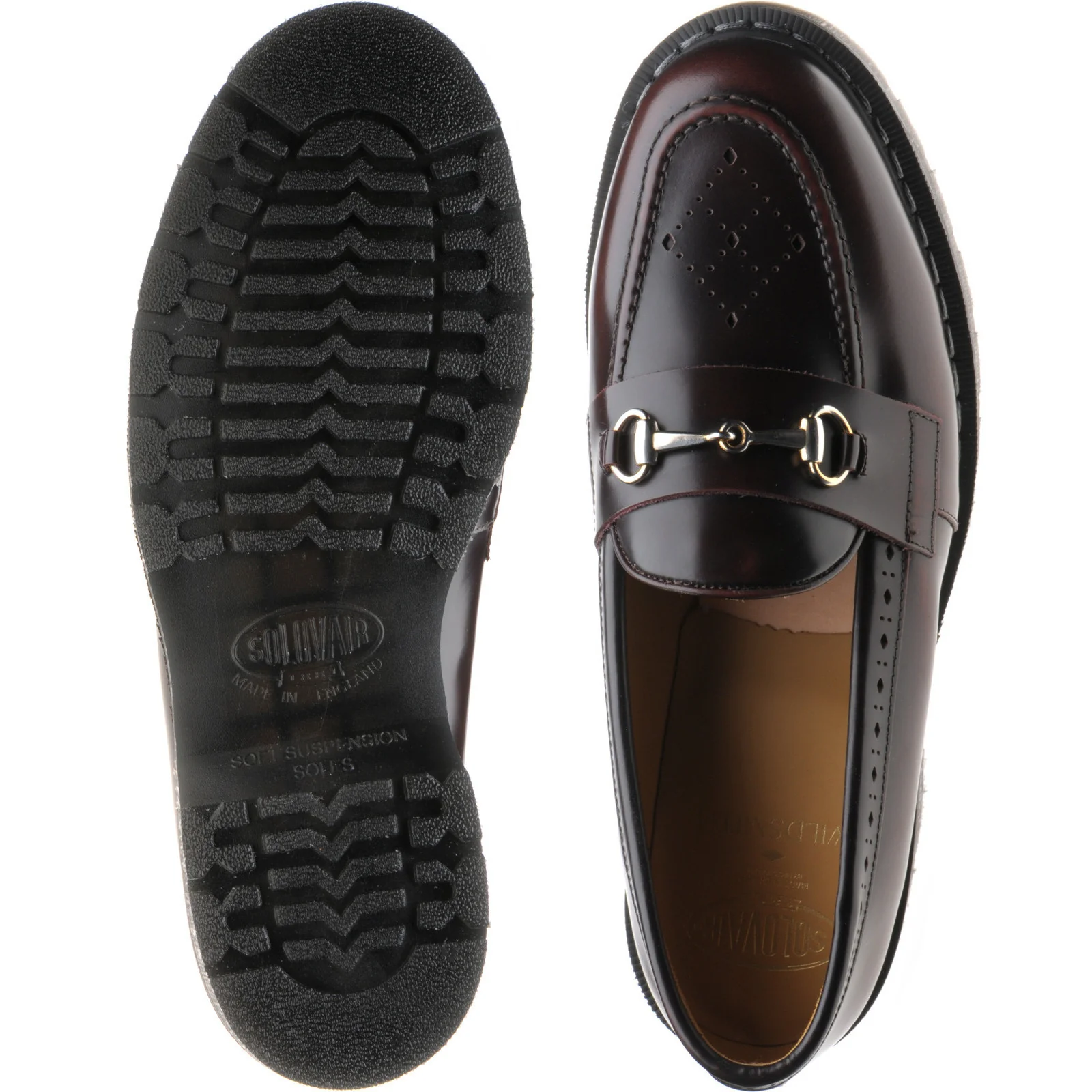 Wildsmith Model Penny mens rubber-soled loafers in burgundy rub off - Image 3