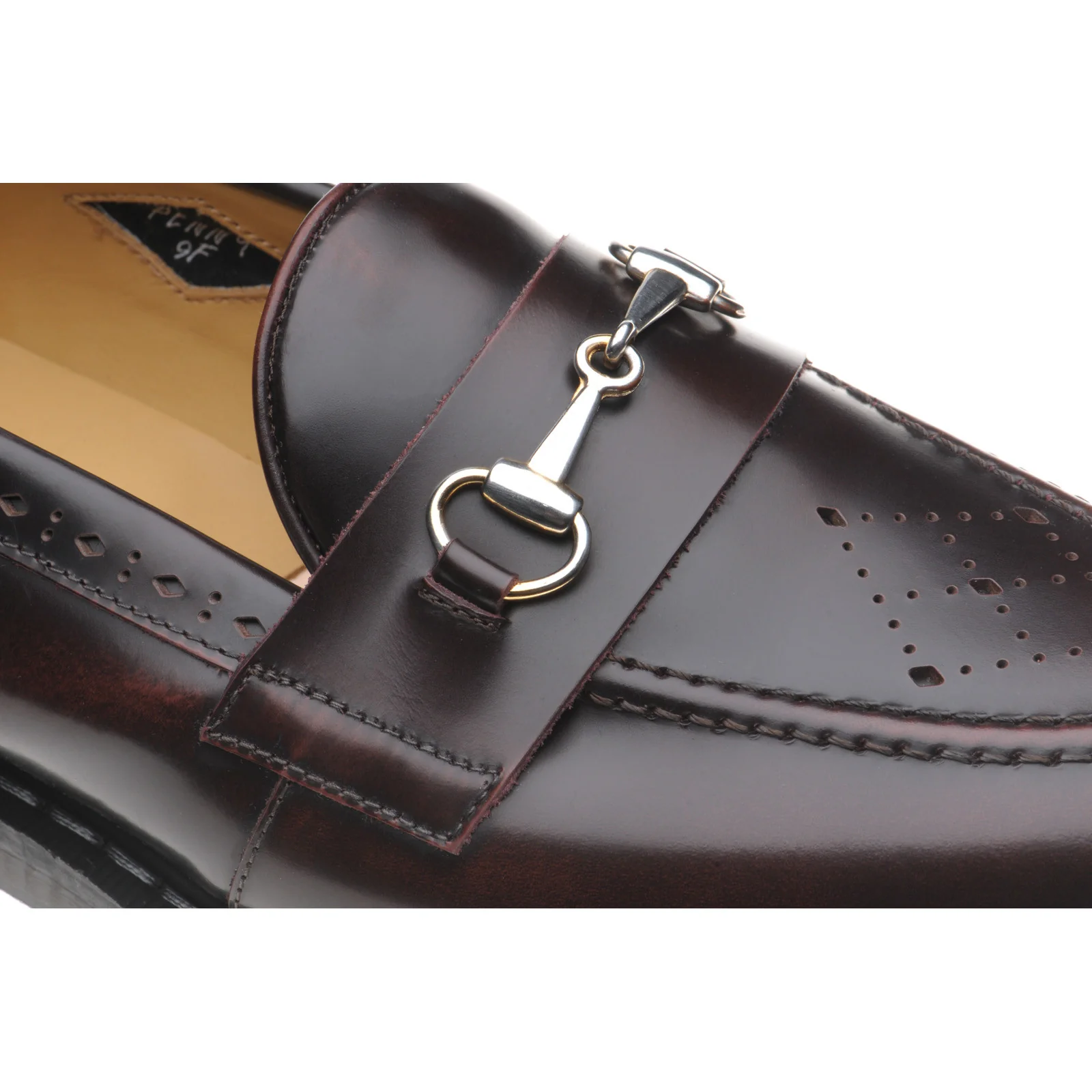 Wildsmith Model Penny mens rubber-soled loafers in burgundy rub off - Image 5