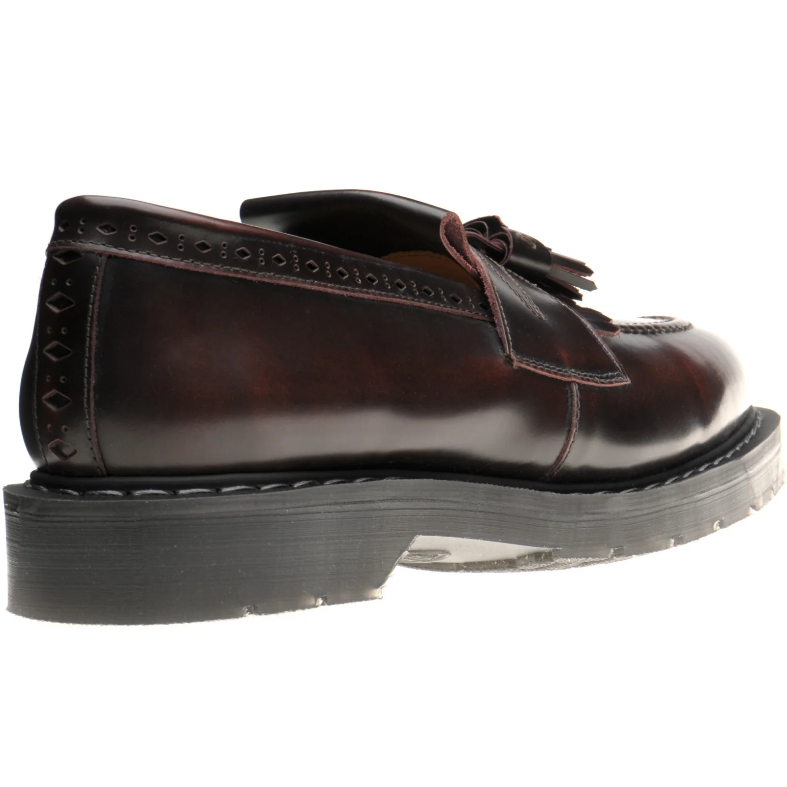Wildsmith Model Tassel mens rubber-soled tasselled loafers in burgundy rub off - Image 4