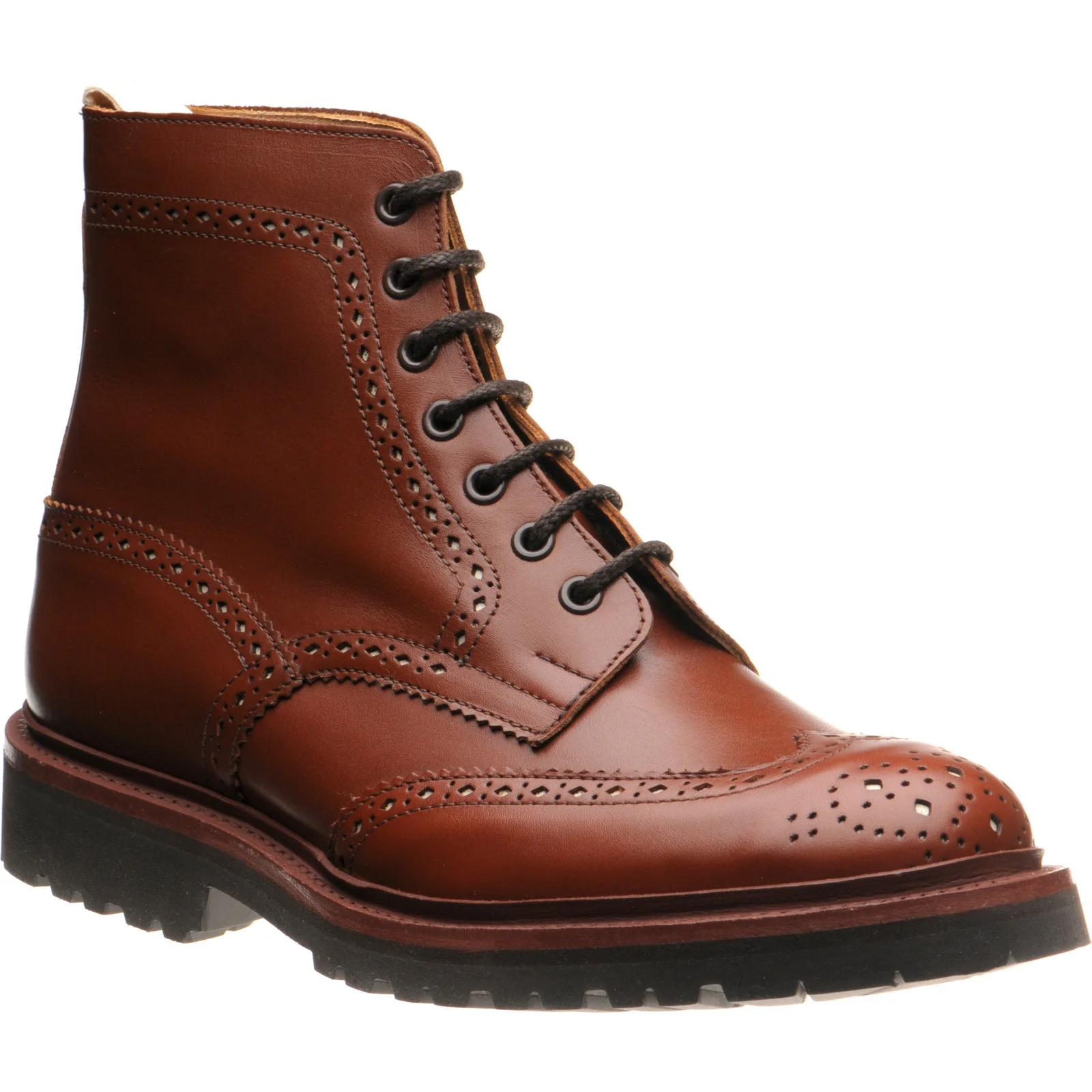 Wildsmith Wildsmith Stow LW mens rubber-soled brogue boots in marron antique