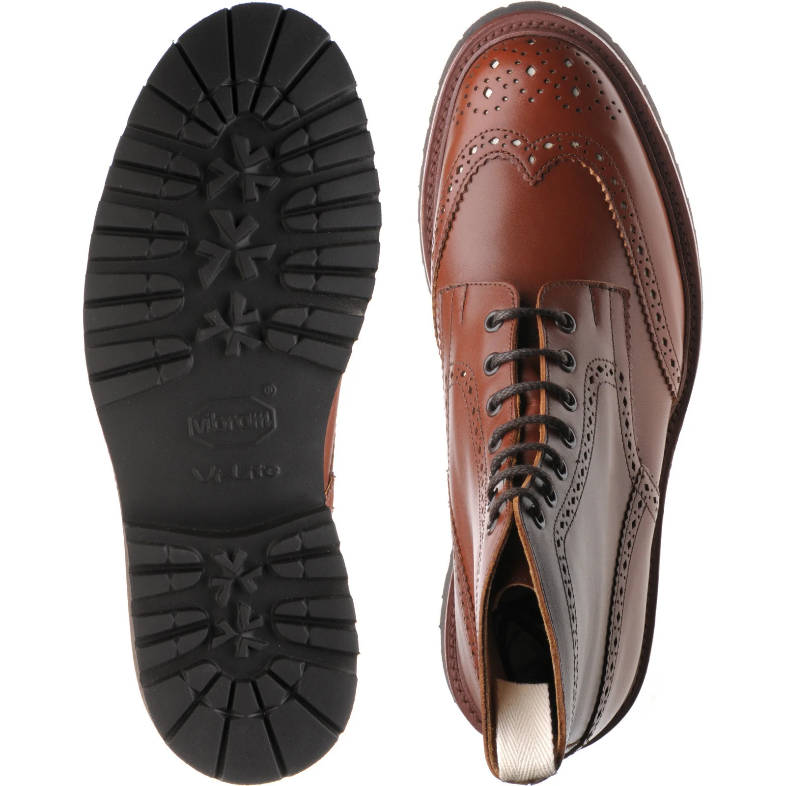 Wildsmith Wildsmith Stow LW mens rubber-soled brogue boots in marron antique - Image 3