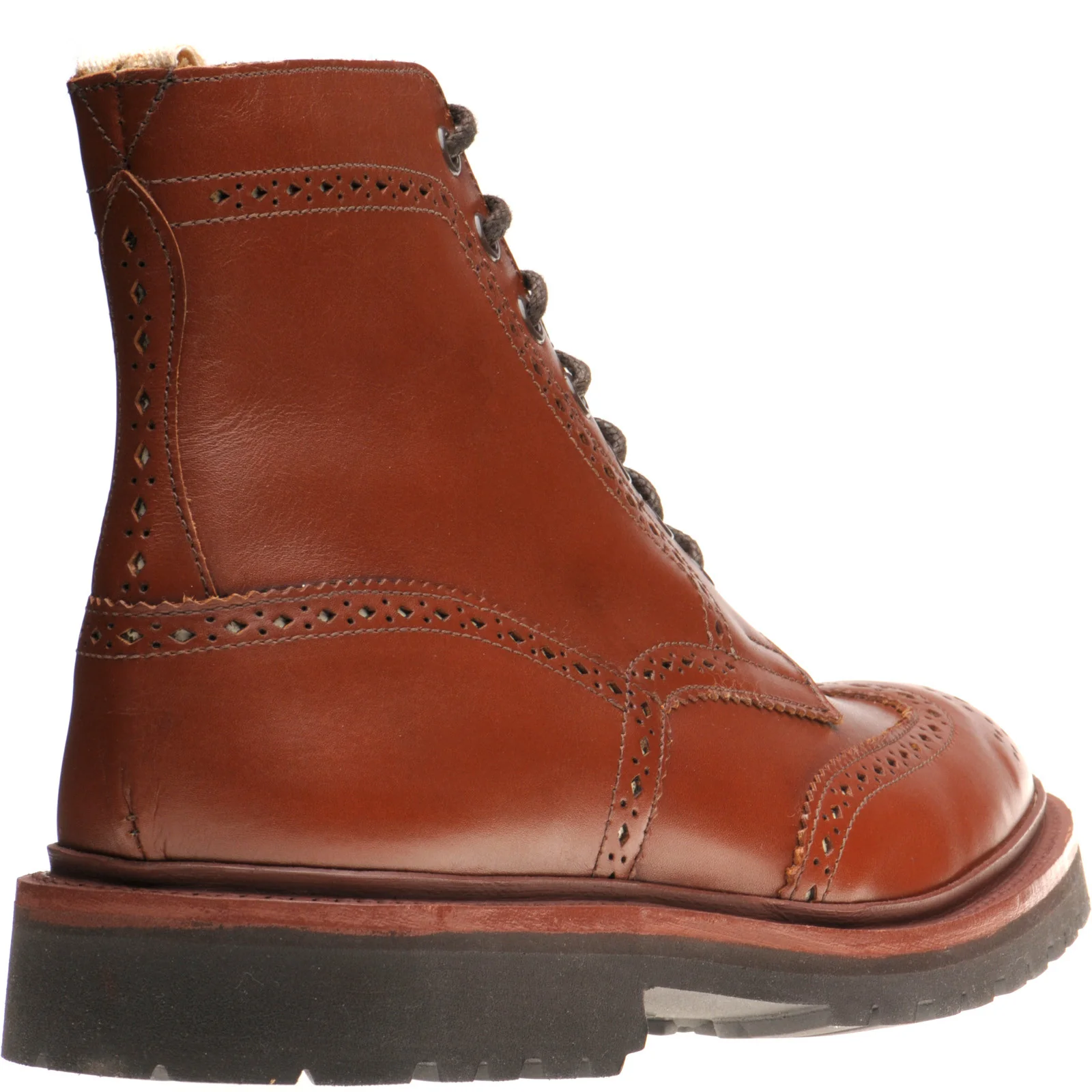 Wildsmith Wildsmith Stow LW mens rubber-soled brogue boots in marron antique - Image 4